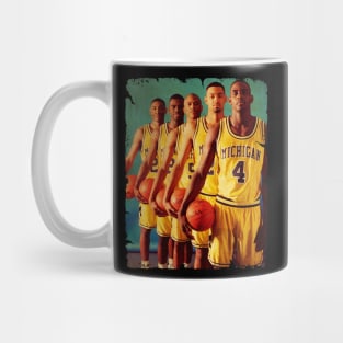 Fab Five - Vintage Design Of Basketball Mug